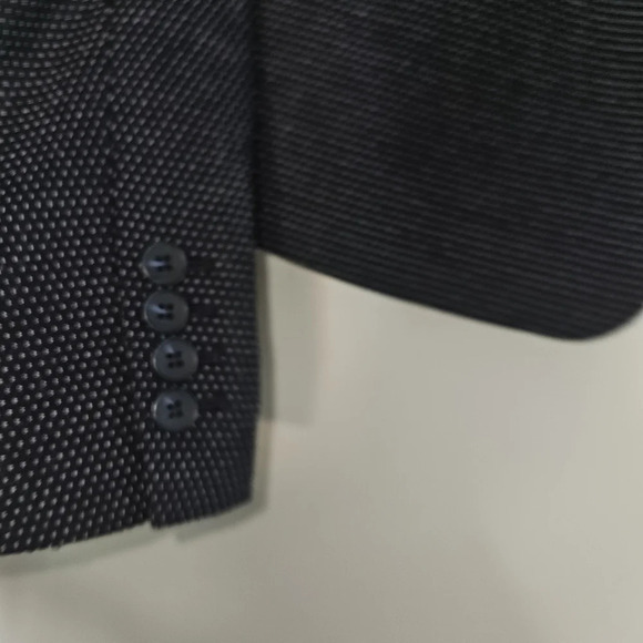 ANN Taylor Women's Polka-dot Blue Blazer Jacket one Button Closure Size 4 - Picture 4 of 10